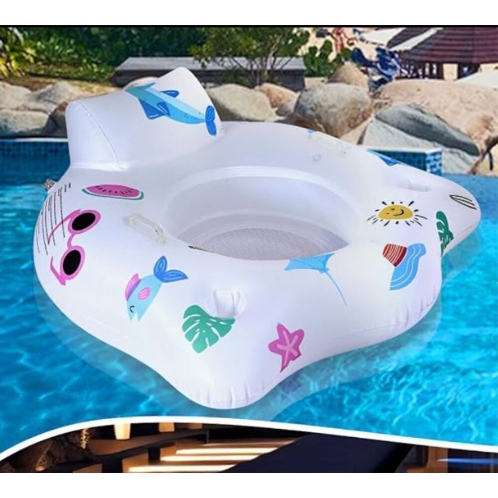Inflatable Pool Float - Chair With Color Changing Lights (Solar Powered)